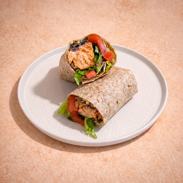 Baked Salmon Wrap.