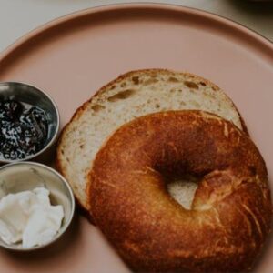 roll or bagel with butter