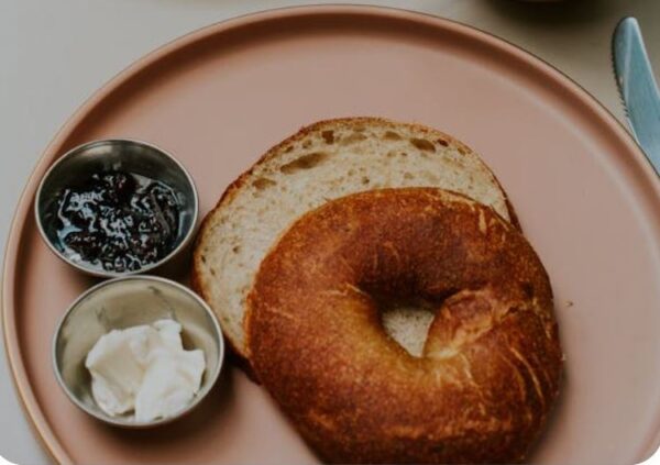roll or bagel with butter